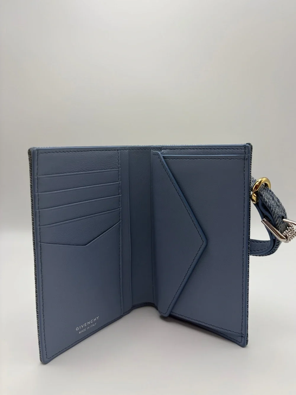 Givenchy Voyou bifold denim/leather wallet EUC
